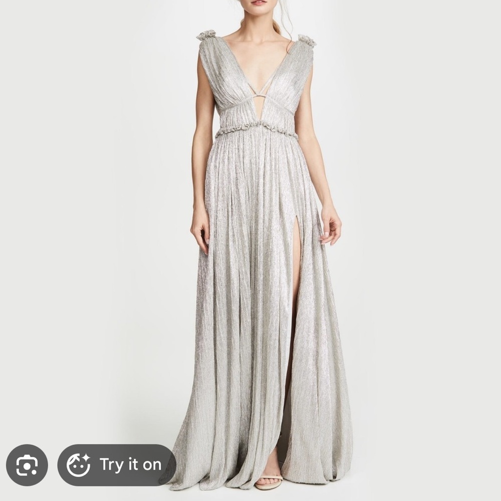 Jonathan Simkhai Silver Open Neck Maxi Dress